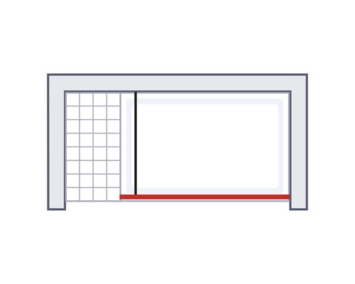 Douchewand met schuifdeur