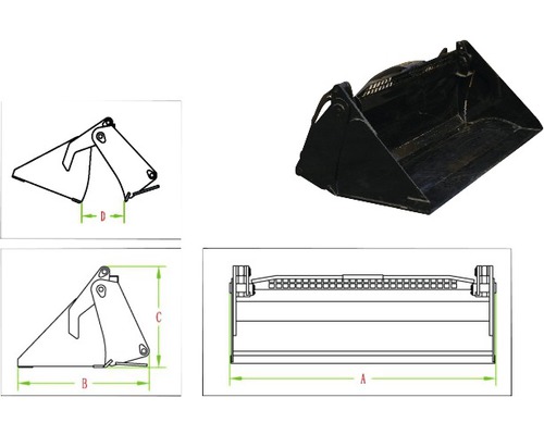 Schep voor bouwmachines met maatvoering