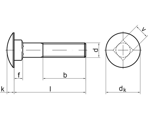 Technische tekening van een slotbout met afmetingen