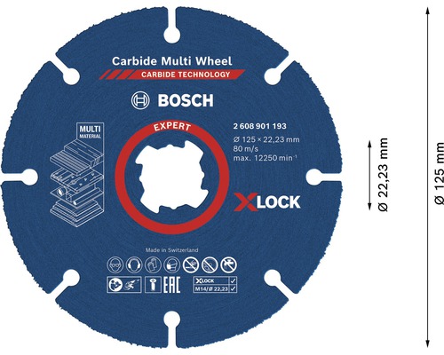 BOSCH Doorslijpschijf X-Lock Carbide Multi Wheel Expert Ø 125 mm