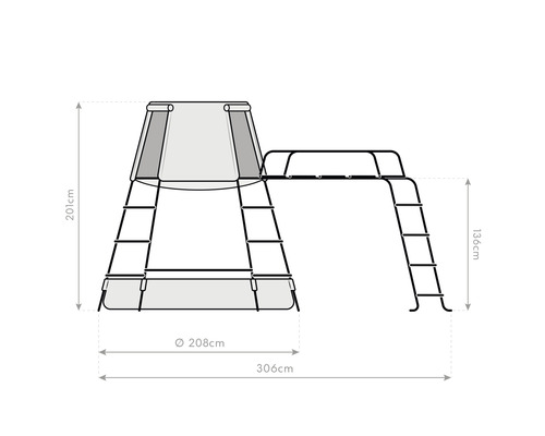 Afmetingen van een speeltoren met ladder