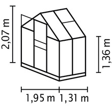 VITAVIA Tuinkas Planet 2500 veiligheidsglas 3 mm zwart, 195x131x207 cm