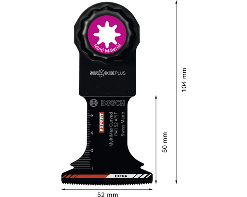 Bosch Expert Multimax zaagblad met afmetingen 104 x 52 millimeter