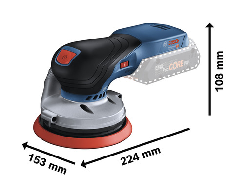 Bosch excentrische schuurmachine met afmetingen