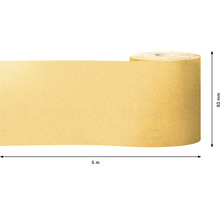 Rol schuurpapier met een lengte van 5 meter en een breedte van 93 millimeter.