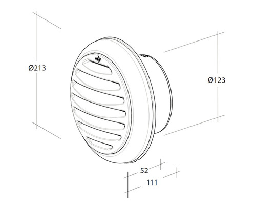 Maatvoering van een ronde muurkast met lamellen