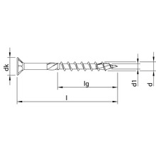 HECO Topix-Plus Universele schroef 8,0x300 mm platverzonken kop met freesholtes Torx T40 deeldraad blauw verzinkt, 50 stuks-thumb-1