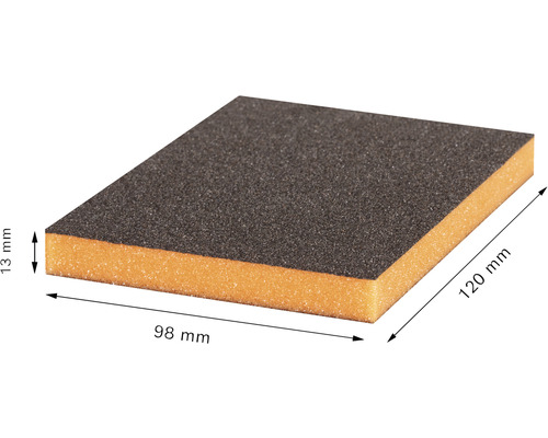 Schuurpad met afmetingen 98 mm x 120 mm x 13 mm