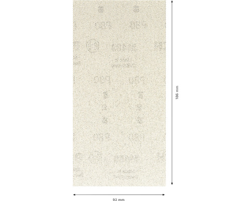 Schuurpapier met de afmetingen 93 mm bij 186 mm