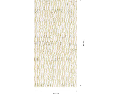 Bosch Expert schuurblad met een afmeting van 93 mm x 186 mm