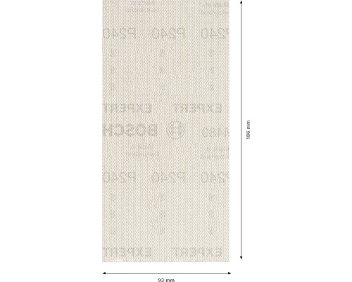 Schuurpapier met een afmeting van 93 mm x 186 mm