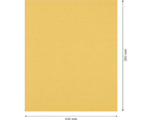 Vierkant schuurpapier met afmetingen 280 mm x 230 mm