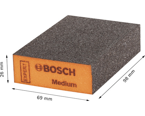 Schuurblok van Bosch Expert, korrelgrootte medium, afmetingen 98 bij 69 bij 26 millimeter