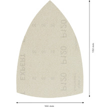 Driehoekig schuurpapier, 150 mm lang en 100 mm breed