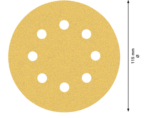 Schuurschijf met een diameter van 115 millimeter en gaten
