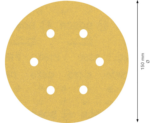 Schuurschijf met zes gaten, diameter 150 mm