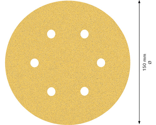 Schuurschijf met een diameter van 150 millimeter en zes gaten