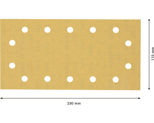 Schuurpapier met gaten, 230 mm x 115 mm