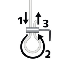 Instructie voor de montage van een staalkabel in drie stappen