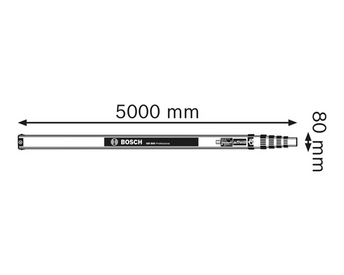 Bosch meetlat GR 500 Professional met een lengte van 5000 mm en een breedte van 80 mm