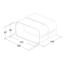 Technische tekening van een schap met maatvoering