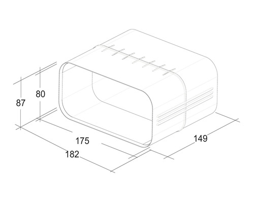 Technische tekening van een schap met maatvoering