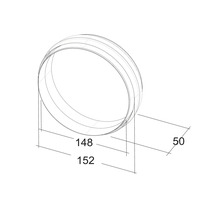 Technische tekening van een rond element met afmetingen