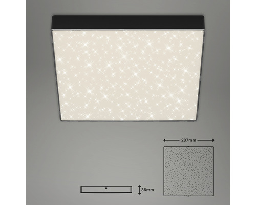 Vierkante plafondlamp met sterrenpatroon en afmetingen