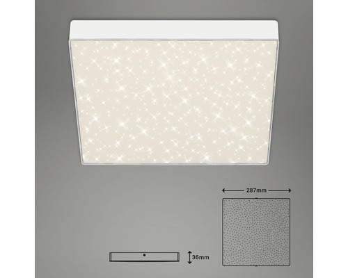 Vierkante plafondlamp met sterrenpatroon en afmetingen