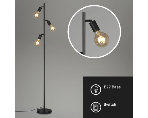 Staande lamp met drie lamparmen en E27 fitting