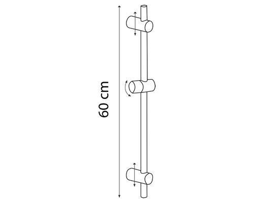 Douchestang 60 cm met verstelbare houder