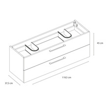 DIFFERNZ Wastafelonderkast Somero 45x120 cm wit hoogglans