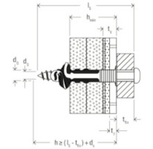 Schema van een schroef met plug voor bevestiging