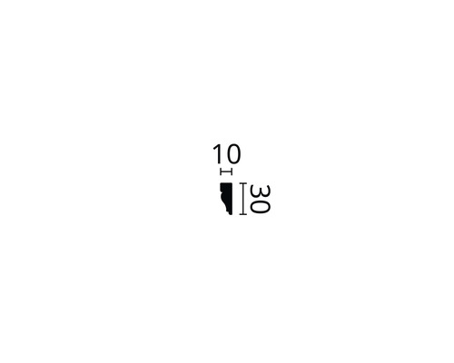 Profielstrip met afmetingen 10 x 30 mm