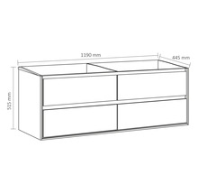 DIFFERNZ Wastafelonderkast Providence 51,5x119 cm wit