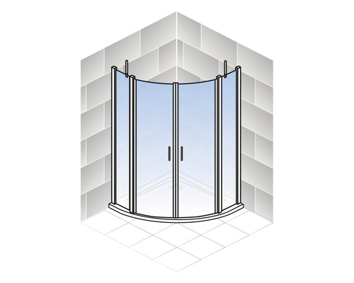 Hoekdouche met draaideur in de badkamer