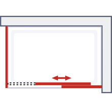 Illustratie van een schuifraam met horizontale beweging
