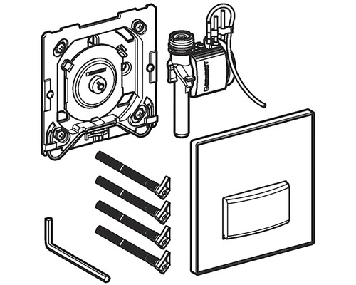 Inbouwreservoir binnenwerk met bedieningspaneel en montagemateriaal
