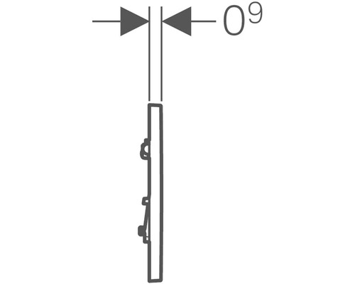 Installatietekening met maatvoering negen millimeter.