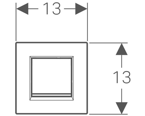 Maataanduidingen van een schakelaar: 13 x 13