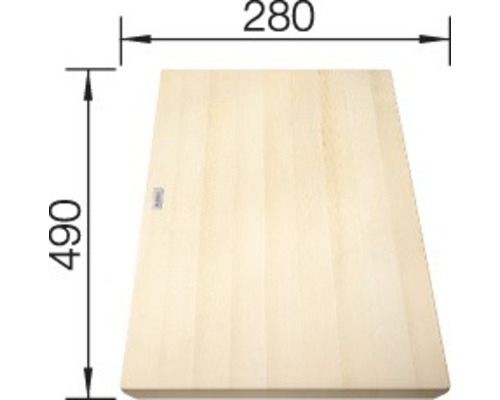 Houten plank met afmetingen 280 x 490 millimeter