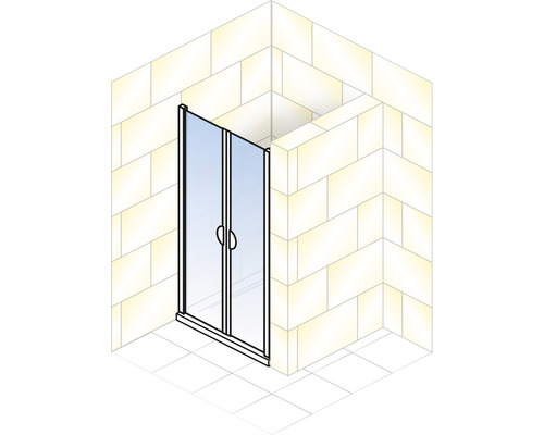 Douche met schuifdeur in een hoek