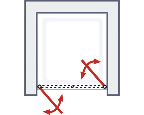 Illustratie van een draaibare douchewand