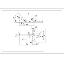 Technische tekening met afmetingen van een onderdeel