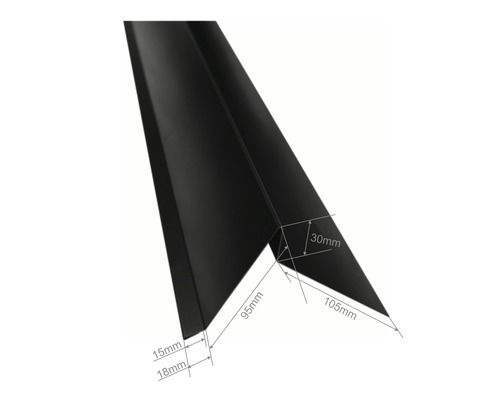 Detailopname van een hoekprofiel met maatgegevens