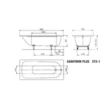 KALDEWEI Ligbad Saniform Plus 160x75x41 cm alpinwit
