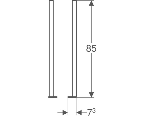 Technische tekening van een handdoekhouder met afmetingen
