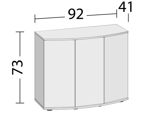 Afbeelding van een onderkast met de afmetingen 92 x 73 x 41 cm.