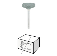 Slijpstift en schematische weergave van de toepassing
