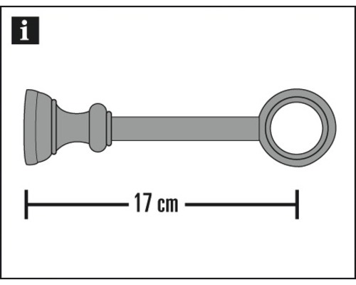 Gordijnroedehouder, 17 cm